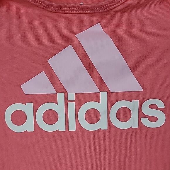 Adidas Infant 3M Pink Logo Short Sleeve Onesie Romper Sporty Baby Athlete Cotton - Picture 2 of 7